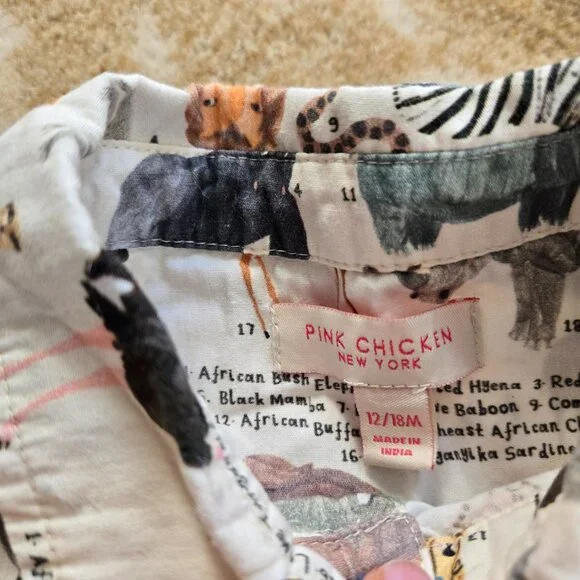 Pink Chicken 12-18 Months Baby Boys Easton Jumper Animals of Africa